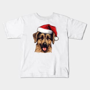 Santa German Shepherd Kids T-Shirt